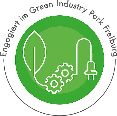 Logo des Green Industry Parks Freiburg in grün und grau